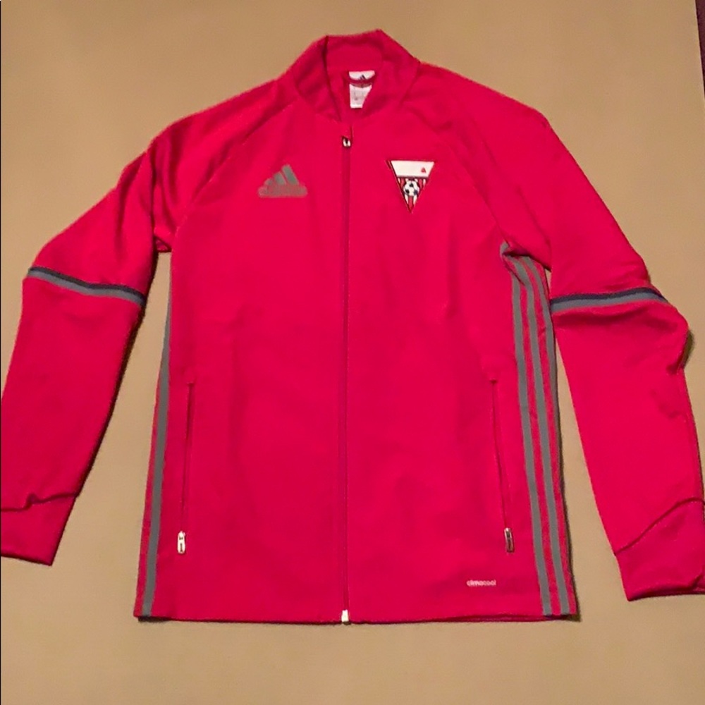 Men’s adidas soccer jacket red size small